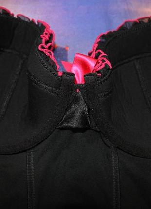 Сексуальний пеньюар з гартами для панчіх спідничкою в рюшик прозора нічна сорочка чорна рожева6 фото