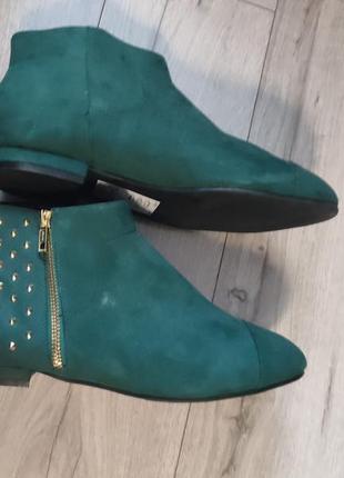 Жіночі демісезонні зелені чоботи, черевики,  ботінки, 40 р.2 фото