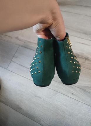 Жіночі демісезонні зелені чоботи, черевики,  ботінки, 40 р.4 фото