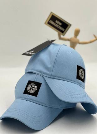Кепка stone island голубая бейсболка женская / мужская