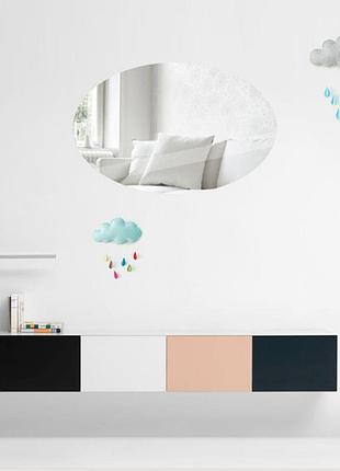 Зеркало овальное акриловое 17×27 см 1 мм серебро