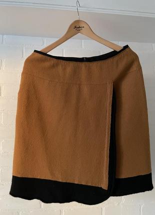 Шерстяная юбка marc cain размер xl цвет кэмэл1 фото