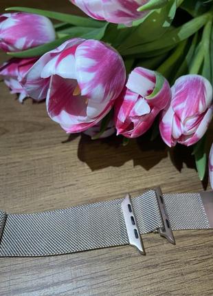 Ремінець міланська петля milanese loop для apple watch 44 ultra мм браслет метал1 фото