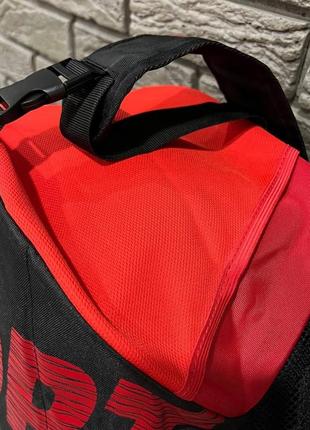 Спортивна чорна дорожня сумка-рюкзак sport червоний логотип6 фото