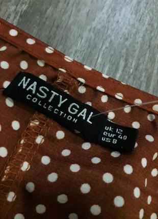 Сатиновый топ блуза в горох, американского бренда nasty gal5 фото