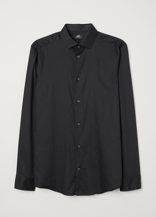 Рубашка h&m premium quality из хлопка премиум, slim fit !