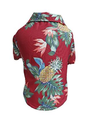 Одяг для собак. сорочка літо гавайська квіткова собача сорочка червона m1430