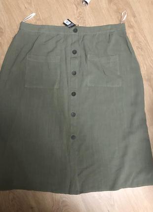 Новая натуральная юбка с карманами батал 202 фото