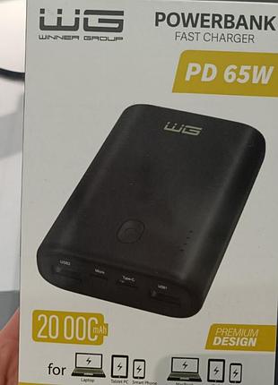 Powerbank winner group 20000 mah вихідна потужність 65w