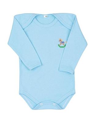 Боди с вышивкой, голубой 020078301-026 материал интерлок состав 100% хлопок, пенье