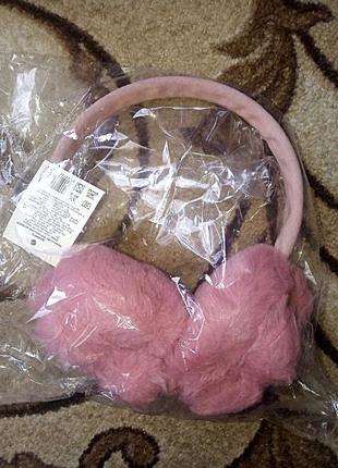 🔥 тёплые наушники меховые ушки для девочек розовые5 фото