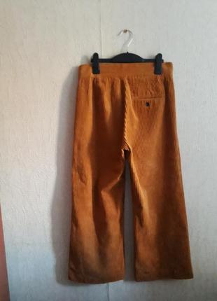Трендовые модные вельветовые брюки кюлоты zara из крупного вельвета с высокой посадкой9 фото