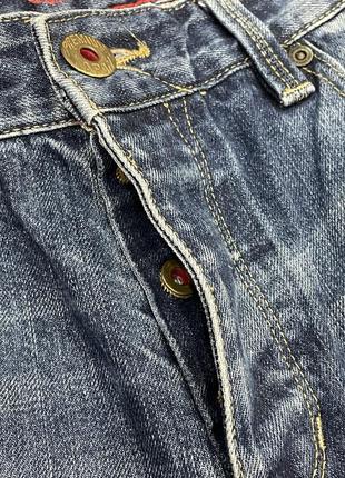Щільні денім джинси з фабричними потертостями straight leg japanesr denim limited edition9 фото