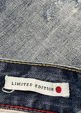 Щільні денім джинси з фабричними потертостями straight leg japanesr denim limited edition10 фото