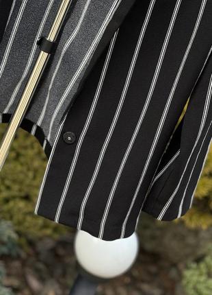 Стильный удлиненный пиджак блейзер жакет полоска м5 фото