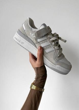 Adidas forum silver suede кроссовки