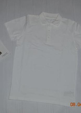 Нові білі футболки поло next розм. 9 р./134 і 10 р./140 в наявності1 фото