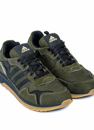 Чоловічі шкіряні кросівки adidas Roverend terrex green