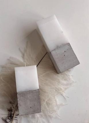 Набір парафінових свічок в бетоні з ефірними аромамаслами 2шт3 фото