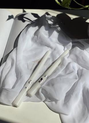 Набір аромасвічок зі столового парафіну зі срібним декором 2шт3 фото