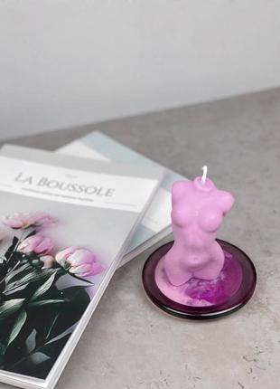 Соєва свічка ahprodite з ефірними аромамаслами 7х10см2 фото