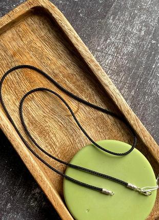 Шовковий ювелірний шнурок з срібними застібками срібло проба 925