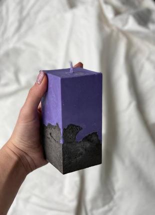 Соєва свічка в бетоні з ефірними аромамаслами 6х12см1 фото