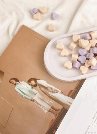 Набор ароматических соевых мини-саше (30шт) на гипсовой подставке ручной работы