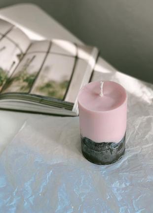 Соевая свеча в бетоне с эфирными аромамаслами 7х12см8 фото