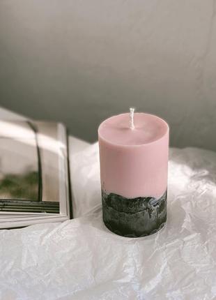 Соевая свеча в бетоне с эфирными аромамаслами 7х12см2 фото
