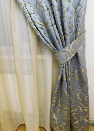 Шторы для спальни, гостиной. голубые шторы art deco