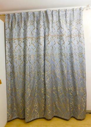 Шторы для спальни, гостиной. голубые шторы art deco