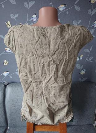 Женская блуза с вышивкой хлопок р.44/46 блузка блузочка футболка6 фото