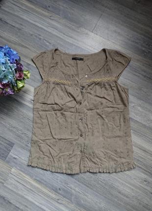 Женская блуза с вышивкой хлопок р.44/46 блузка блузочка футболка7 фото