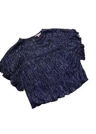 Топ блискучий синій дитячий люрекс