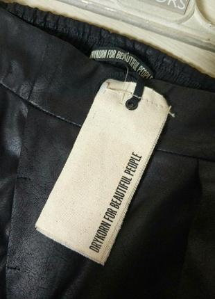 Шикарные широкие штаны кюлоты палаццо кожзам cupro бренд drykorn for beautiful people драйкорн, р.26 онигинал8 фото