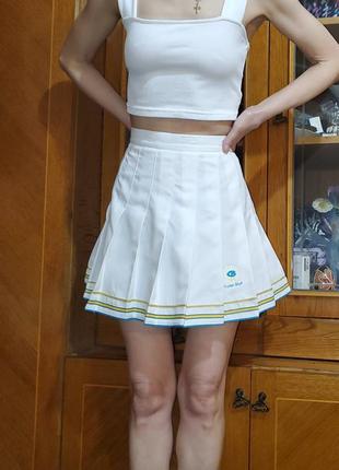 Теннисная юбка в складку tail америка, школьная, y2k, лолита, аниме, dollskill, тенниска4 фото