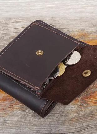 Портмоне чоловіче шкіряне з монетницею шкіряний чоловічий гаманець із натуральної шкіри коричневий