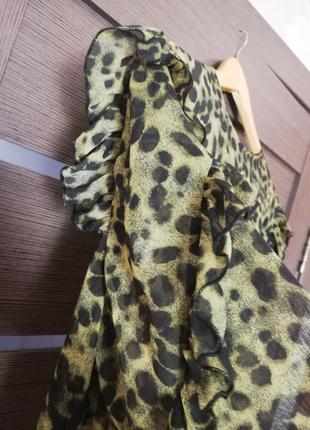 Брендовий шикарна блуза з рюшами анімалістичний принт h&m5 фото