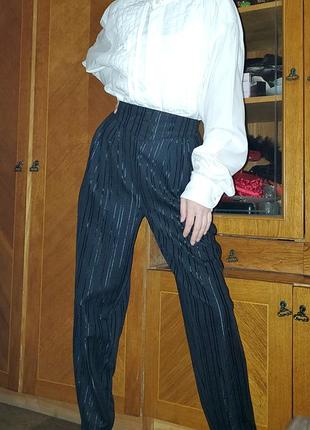 Винтажные летние брюки с фигурным поясом, бананы слоучи, баллон, slouchy, брюки винтаж4 фото