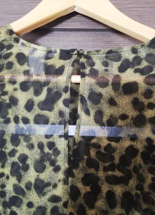 Брендовий шикарна блуза з рюшами анімалістичний принт h&m8 фото