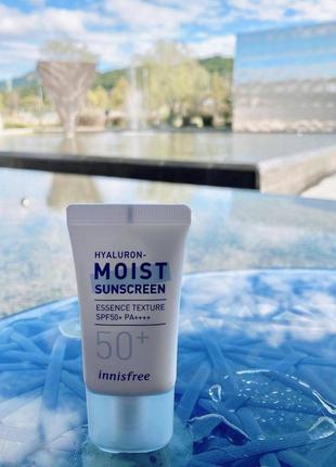 Сонцезахисний зволожуючий крем innisfree hyaluron moist sunscreen spf50+ pa++++, 20 мл2 фото