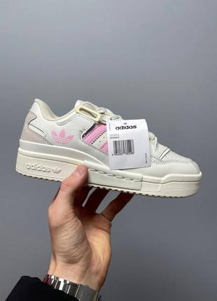 Женские кроссовки adidas forum exhibit low 84 «beige pink»