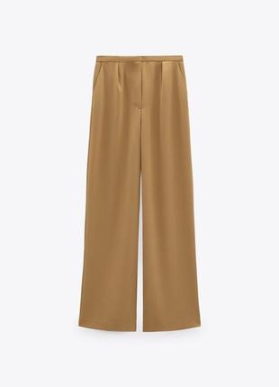 Бежевые штаны палаццо zara