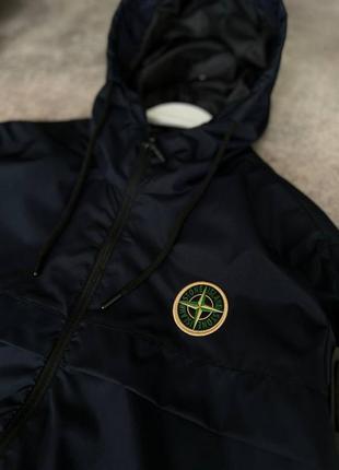 Куртка/ вітровка stone island чорна l/темно-синя s