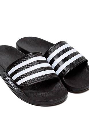 Мужские летние шлепанцы adidas jual black
