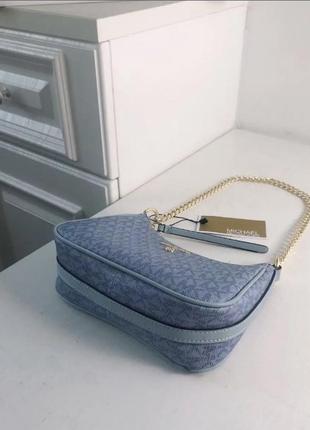 Сумка жіноча michael kors jet set charm blue синя / подарунок на 8 березня4 фото