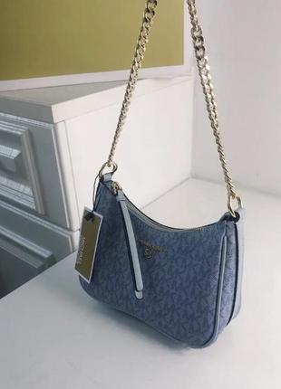 Сумка жіноча michael kors jet set charm blue синя / подарунок на 8 березня3 фото