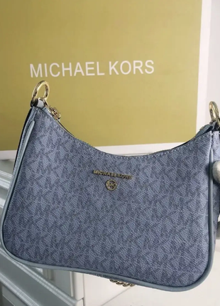 Сумка жіноча michael kors jet set charm blue синя / подарунок на 8 березня7 фото