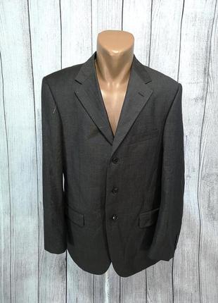 Пиджак стильный marks&spencer collezione, серый, woolmark